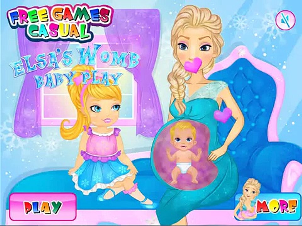 мультик игра для девочек Disney Frozen Baby Games   Frozen Elsa s Womb Baby 1