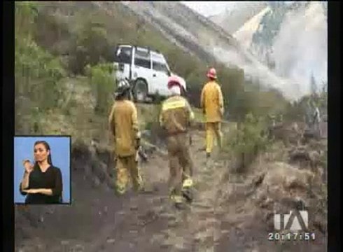 Chimborazo y Bolívar afectados por incendio forestal