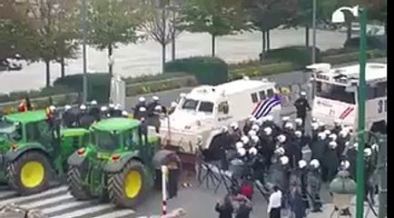 Farmers vs. Police in Brussels
