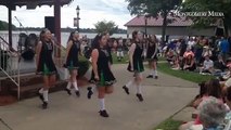 Dancers from the Fitzpatrick School of Irish Dance perform on the waterfront during Celtic Day in Br
