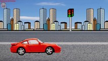 Caricaturas de coches para niños. Coche de Carreras Rojo. Red Racing Car. Cartoons for Kids