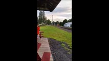 Adirondack Scenic Railroad -- Wine and Beer Train Arriving