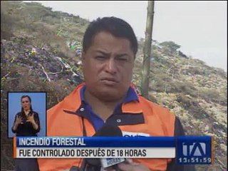Incendio forestal en Puembo se reactivó