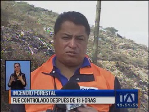 Incendio forestal en Puembo se reactivó