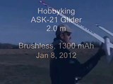 Hobbyking ASK-21  2 meter glider flight