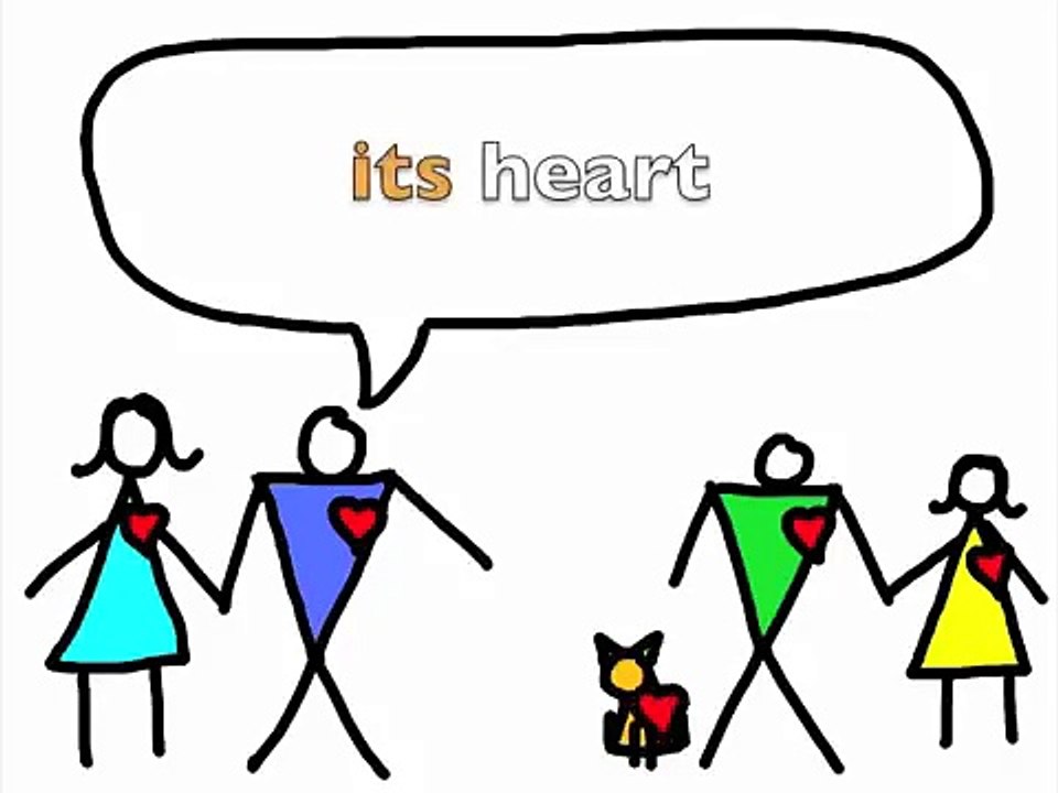 Possessive Adjectives Song -  "My Heart and Your Heart" -  Rockin' English
