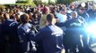 Hungarian police scuffle with migrants and refugees at Serbia border