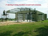 WDMB erects a metal building with roof extension.