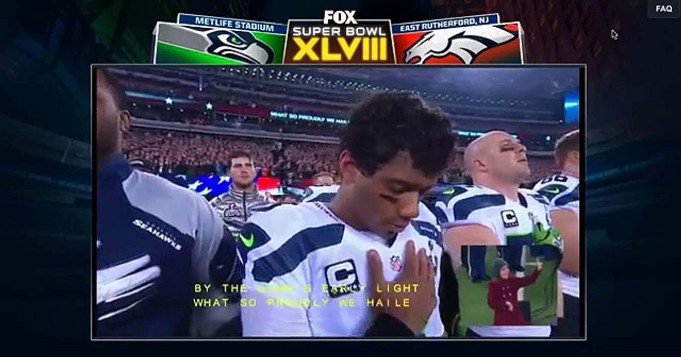 Super Bowl XLVIII - National Anthem with ASL