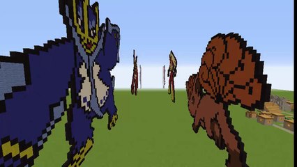 Pokémon Minecraft Pixel Art Part 28: Vaporeon and Espeon