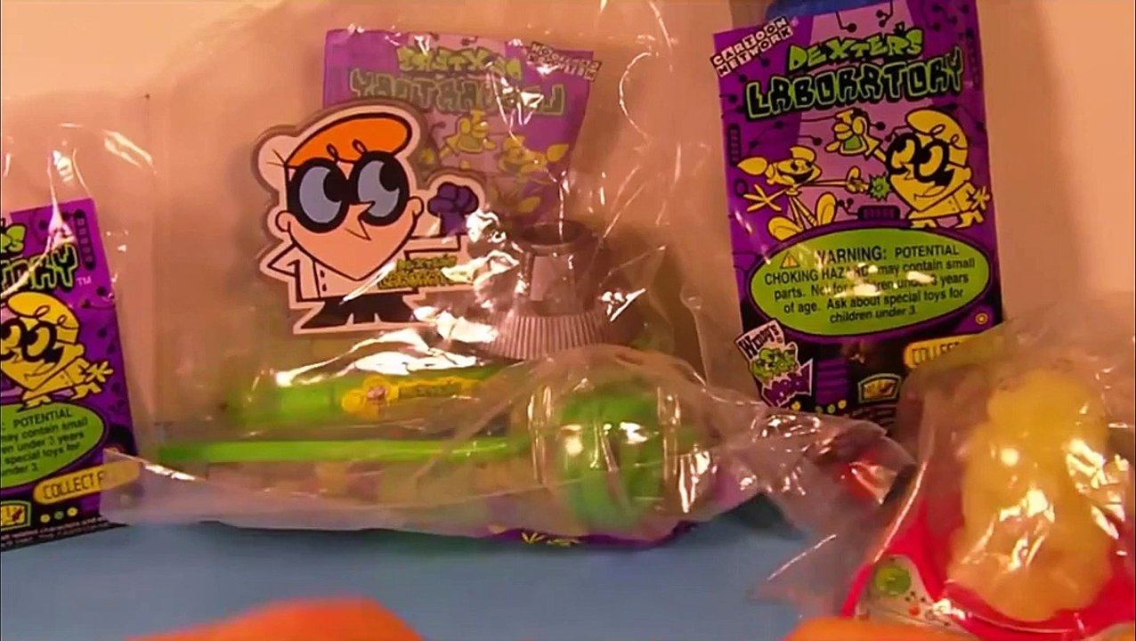 1997 CARTOON NETWORK DEXTER'S LABORATORY SET OF 5 WENDY'S KID'S MEAL TOY'S VIDEO REVIEW