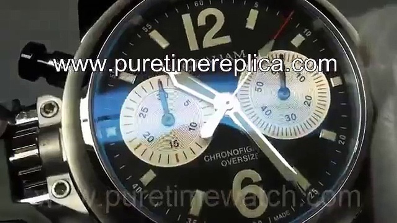 Swiss replica watches replica Graham Chronofighter Oversize SS Black White Dial on Black Rubber Stra