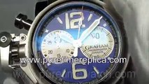 Swiss replica watches replica Graham Chronofighter Oversize Ranger Blue Dial on Black Rubber Strap A