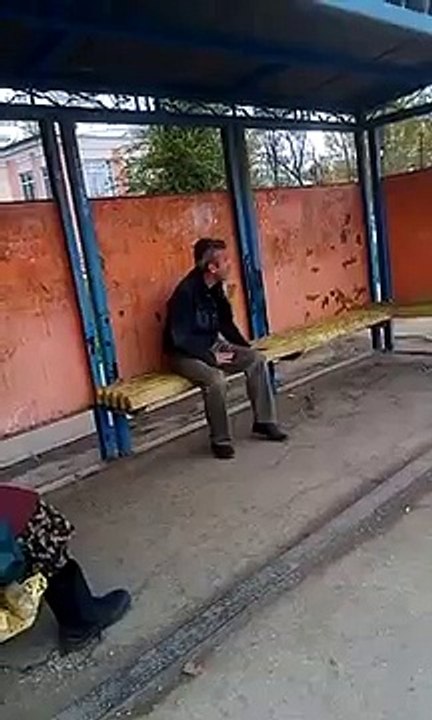 Drunk Russian Tries To Fight A Woman At The Bus Stop But Knocks Himself Out! [Full Episode]