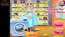 Frozen Games - Pregnant Elsa Washing Clothes - Laundry game