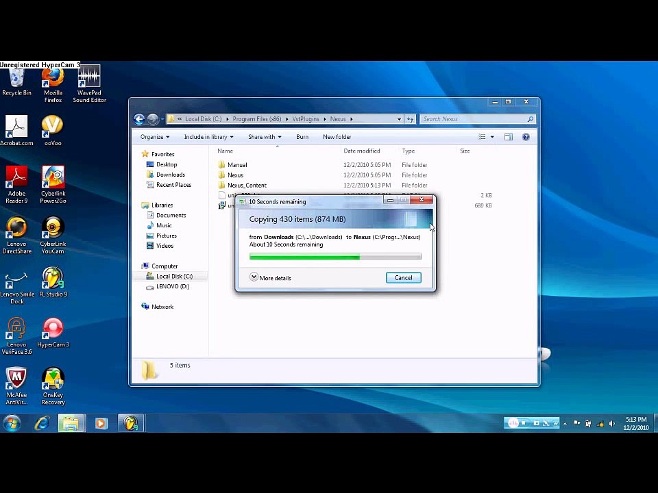 How to install Nexus Error 0TestTone.nxs