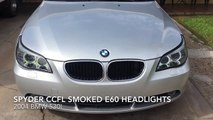 BMW E60 SPYDER CCFL HALO PROJECTOR HEADLIGHTS REVIEW