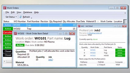 ProNest Work Order Processing Module
