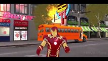 Ironman Wheels on the Bus Go Round and Round Super Hero Nursery Rhymes for Children