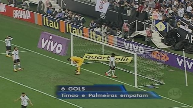 Palmeiras e Corinthians empatam em clássico eletrizante