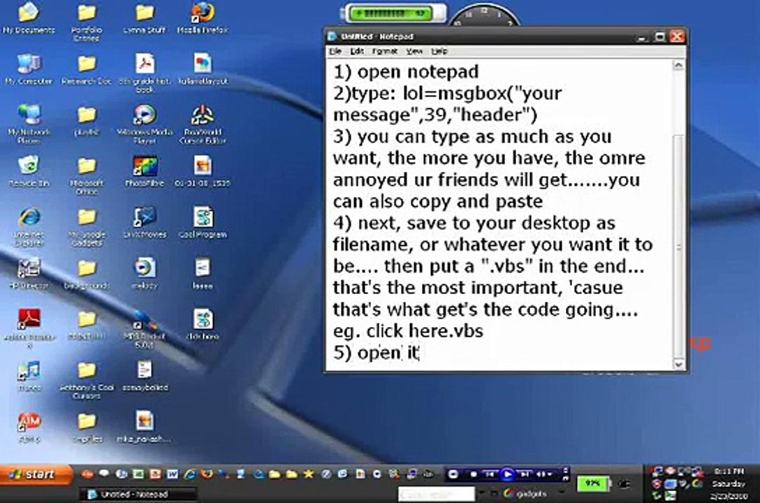 Pop-up prank just out of Notepad!