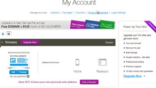 User Account Settings for Wix.com
