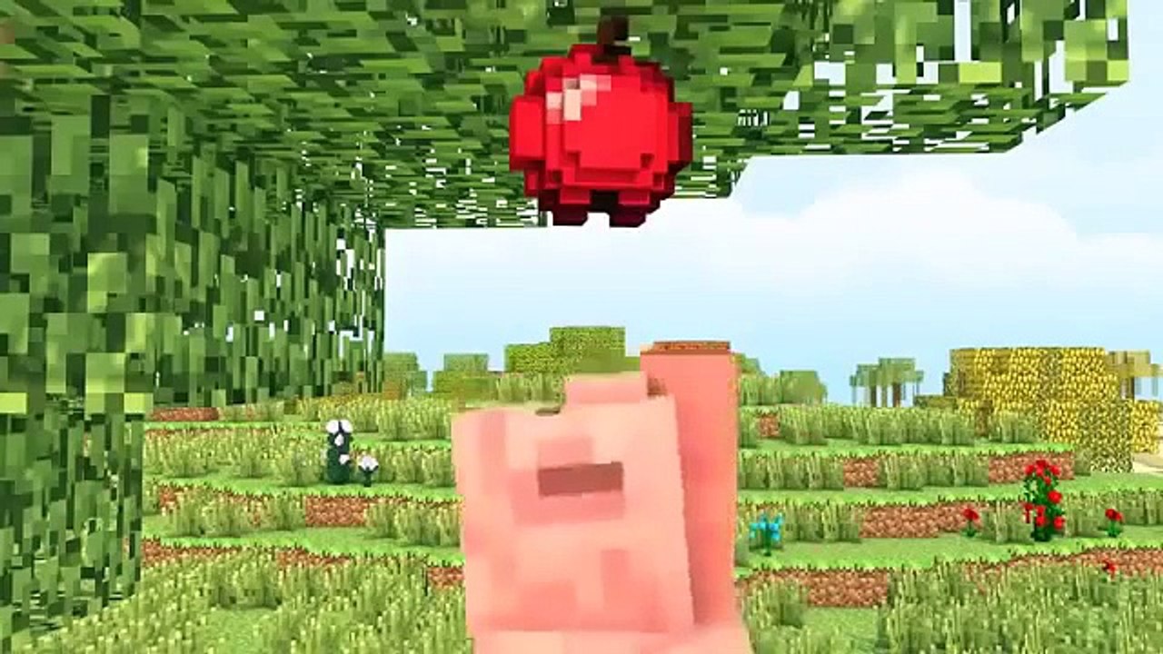 Minecraft анимация Свинья и яблоко RUS   Майнкрафт Фильм!