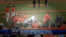 VIDEO|| Woman hit by broken bat at Fenway|| 06/06/2015|| Boston Red Sox Game