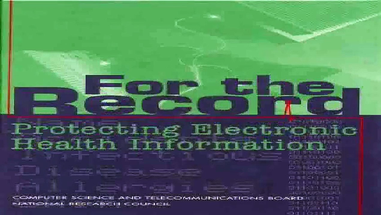 For the Record Protecting Electronic Health Information Pdf