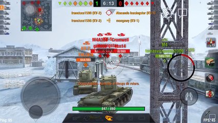 KV-2 platoon / Wot: Blitz / Gameplay / 720p HD