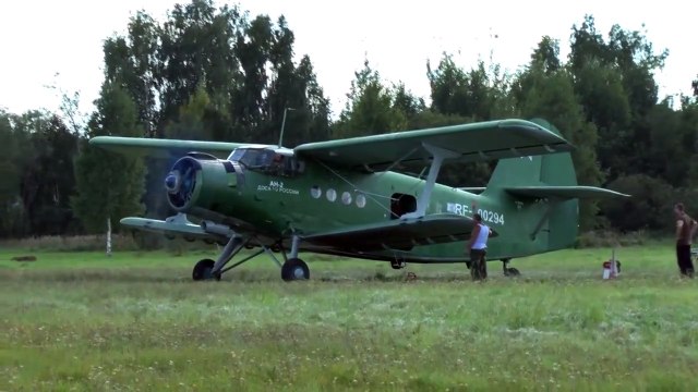 Beutiful Russian plane Antonov An 2 Takeoff and Landing