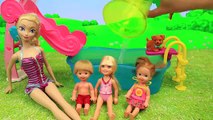 Barbie Chelsea Swimming Pool NEW Puppy Toy With Elsa's Frozen Kids Flippin Pups Pool
