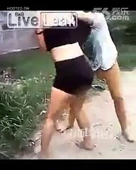 Girls fiercely fight each other