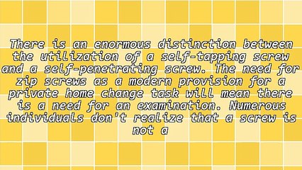 Advantages Using Common Zip Screws