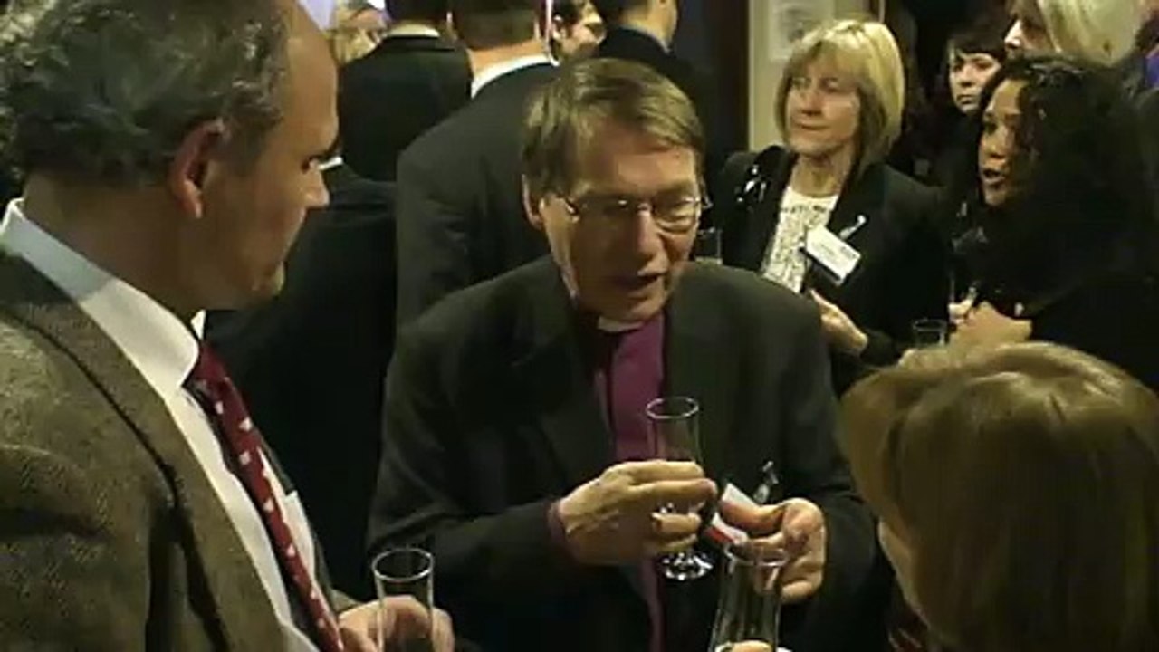 Delegates enjoy champagne on board MS Nordlys