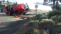 Tow Truck Pulled a Toppled Semi Upright