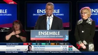 Philippe Couillard's Quebec Election Night Victory Remarks