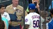 50 Cent goes wide left with first pitch