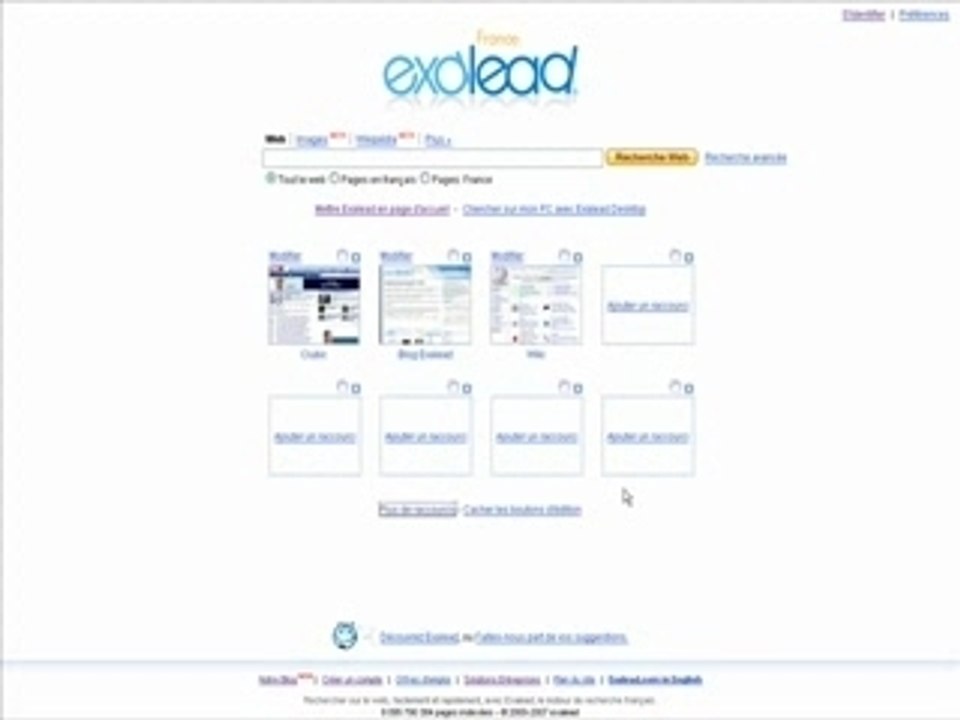 Utilisation favoris dans Exalead