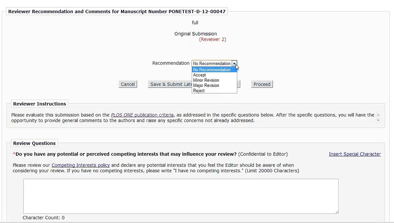 PLOS ONE Structured Review Form