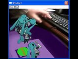 Augmented reality and Miku HATSUNE 2(Physical Simulation): ARToolkit(Plus) and WPF demo video