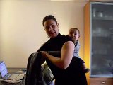 Apegado a Mí: doble hamaca con fular de 4,70, de jacquard y bebe de 20 meses