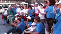 Camino de Santiago (llegada Plaza del Obradoiro). Voluntarios 