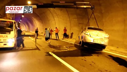 PAZAR TÜNELİNDE TRAFİK KAZASI: 1 YARALI