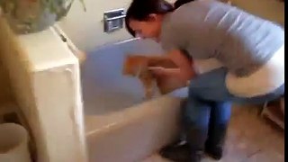 Cat Screams No While Taking a Bath