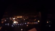 Syrian Air Airbus A320 night landing from cockpit in Houari Boumediene Airport