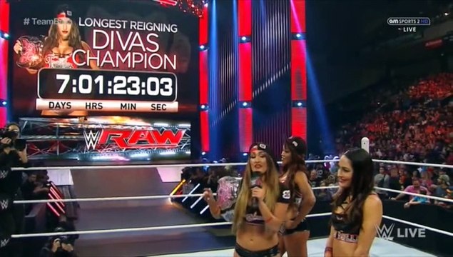 WWE Raw 07_09_15 Nikki Bella, Brie Bella, Alicia Fox, Paige, Becky Lynch & Charlotte Segment