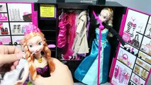 Frozen Elsa Anna Dress up Dolls Barbie Closet Disney Princess Toys 겨울왕국 엘사 안나 바비 옷장 옷갈아입기 인형 장난감