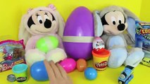 Mickey Mouse Kinder Surprise Eggs GIANT Easter Eggs Barbie, Olaf, Peppa Pig DisneyCarToys