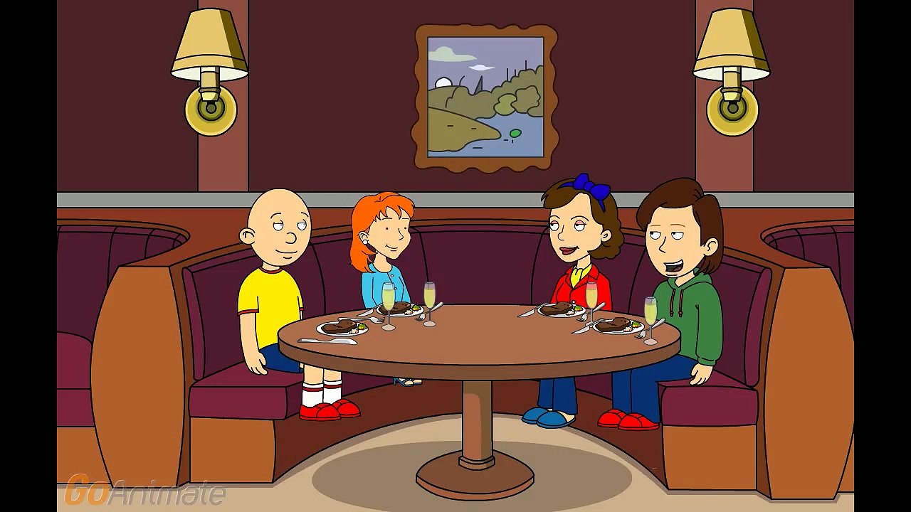Caillou misbehaves at dinner